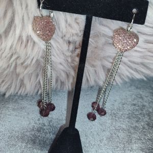 Cute Heart Shaped Dangle Earrings